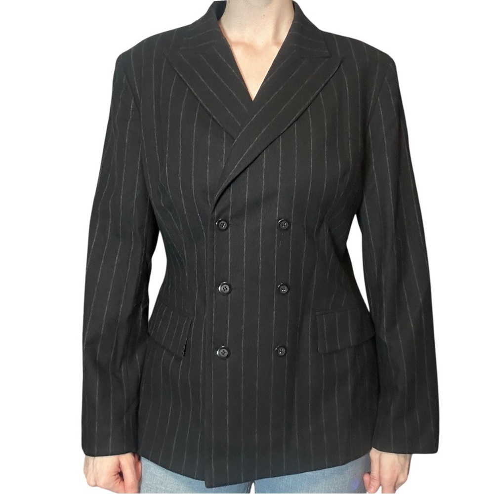 New Express wool blend pin stripe blazer medium